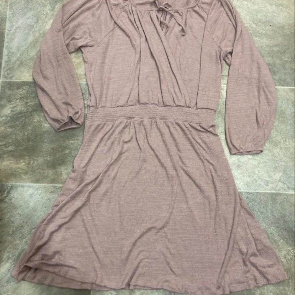 LLR Pink Jody Long Sleeve Peasant Dress